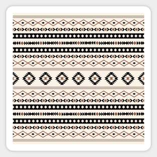 Aztec Black Brown Cream Mixed Motifs Pattern Sticker